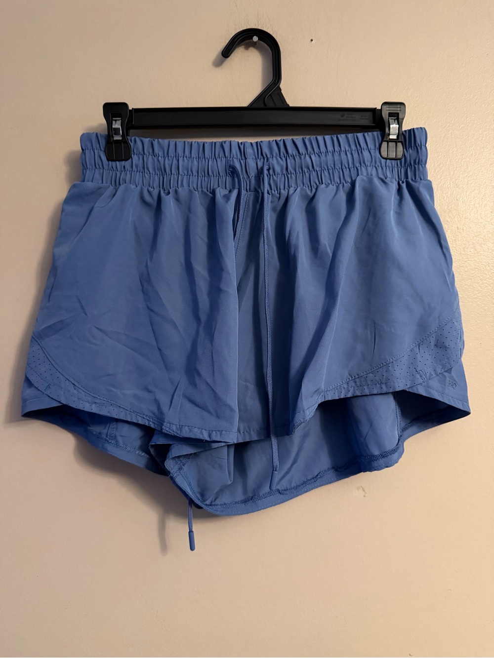 Women's Athletic Shorts in Periwinkle Blue with Elastic Waistband